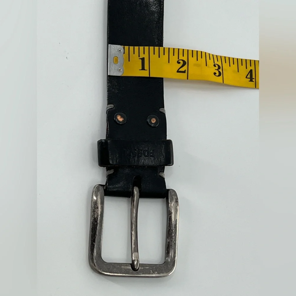 Vintage Fossil Black‎ Leather Belt 38